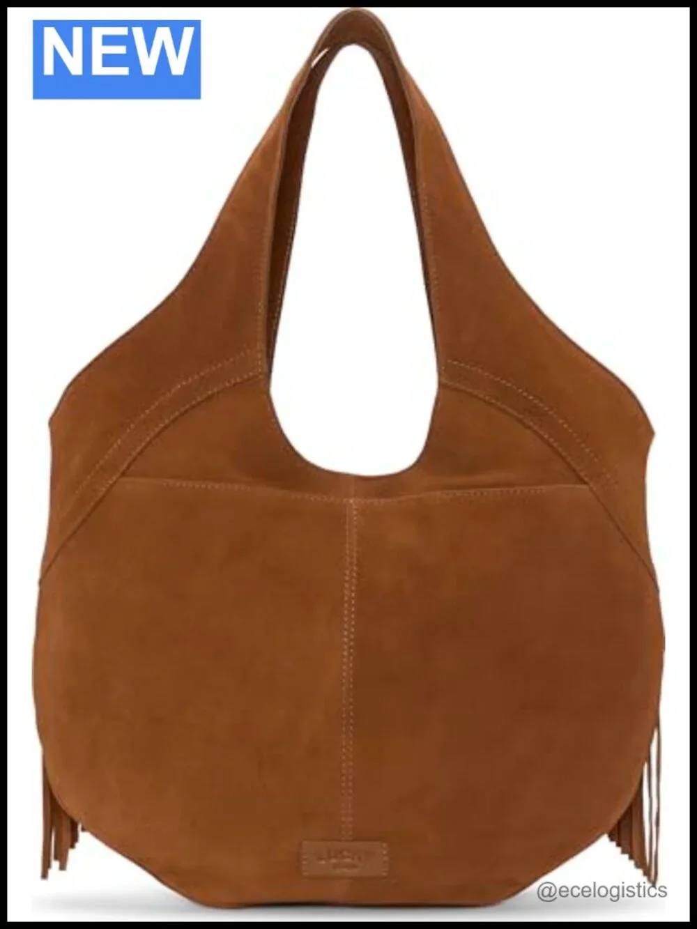 Suede Fringe Tote Bag Magnet Snap Shoulder Handbag Leather
